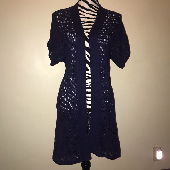 Outback Red Sweaters - Outback Red blue long Cardigan duster size XS